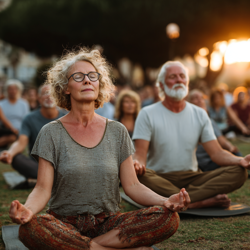 Йога инструктор с възрастни